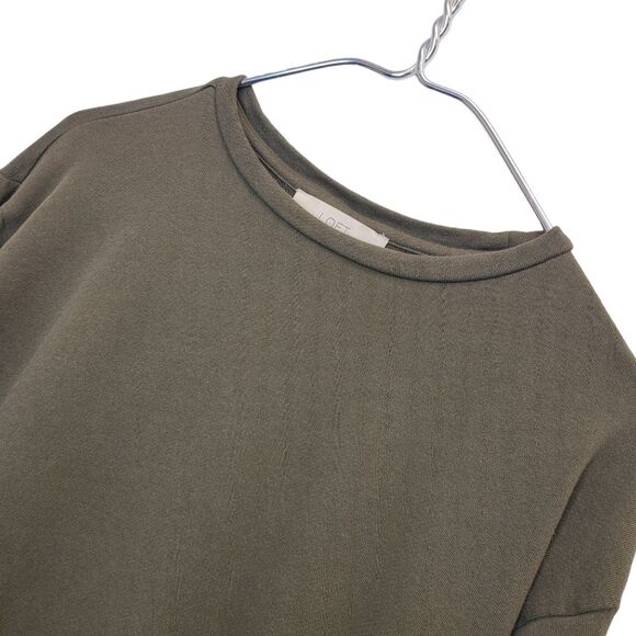 LOFT Women Green White Langenlook Sweatshirt S Petite - Picture 8 of 13